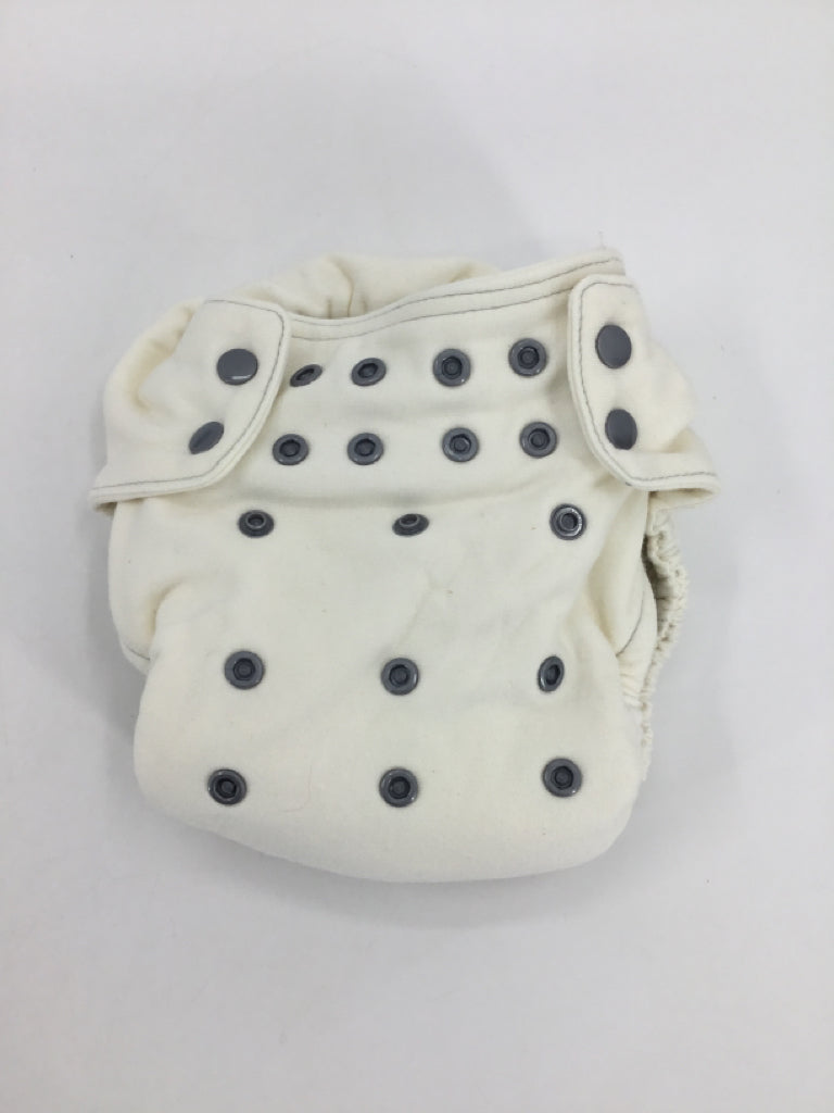 Thirsties One Size White Solid Fitted - snap closure Cloth Diaper