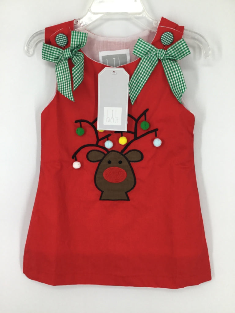 Lil Cactus Child Size 6-12 Months Red Christmas Dress