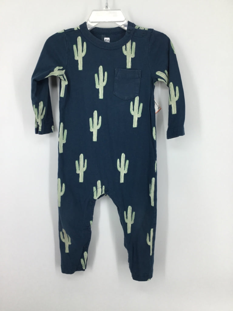 Tea Child Size 12-18 Months Blue Print Outfit - boys