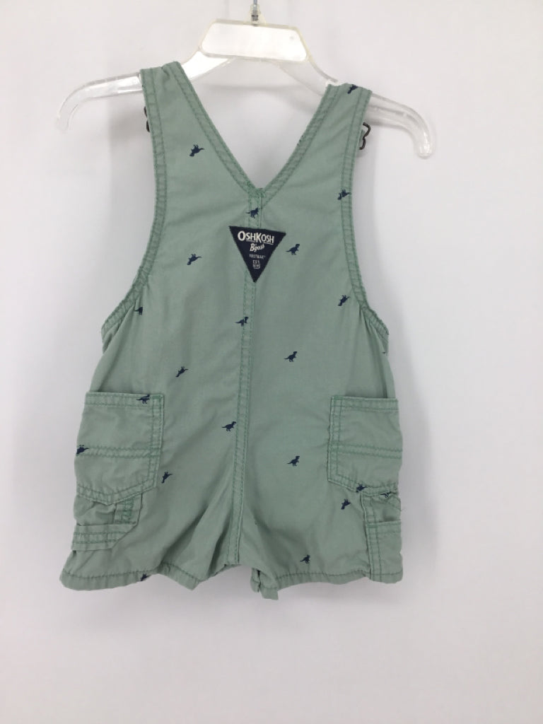 OshKosh B'gosh Child Size 6 Months Green Dinosaur Overalls - boys
