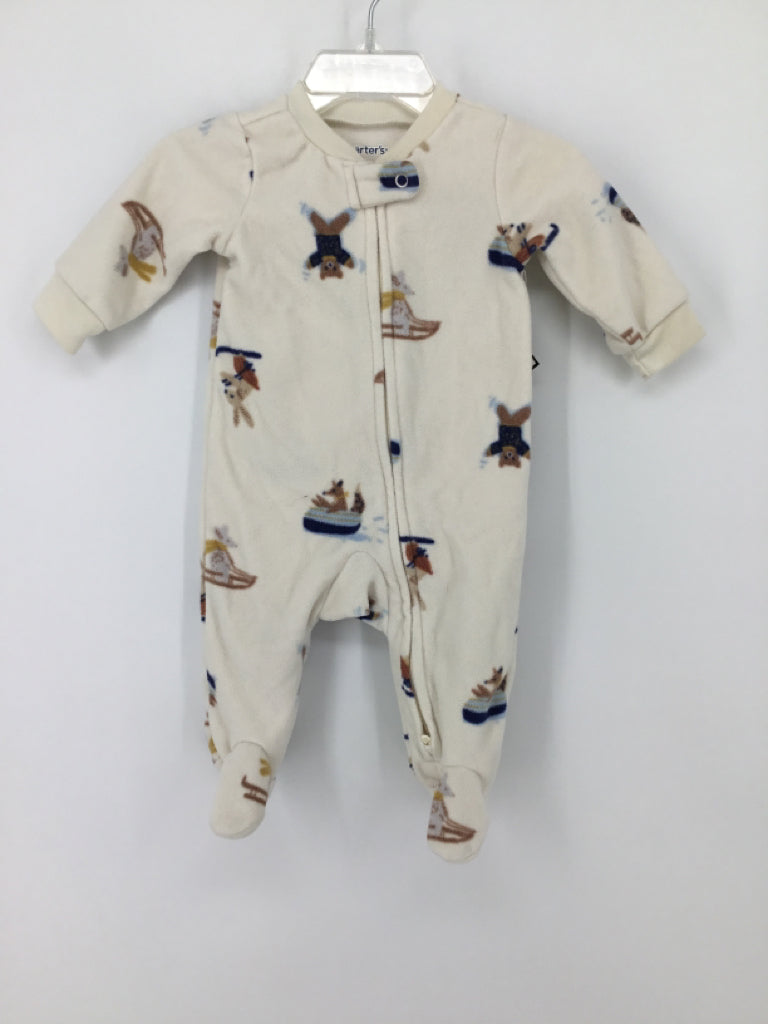 Carter's Child Size 3 Months White Sleepers