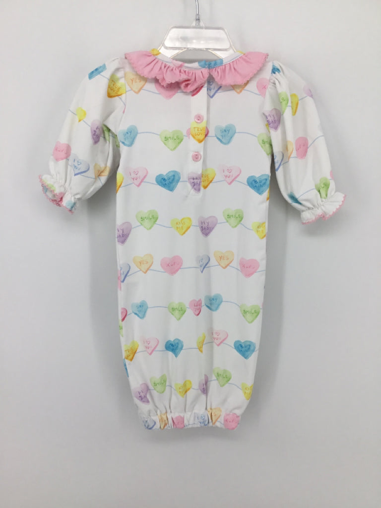The Smocked Flamingo Child Size Newborn Multi-Color Valentine's Day Sleeper
