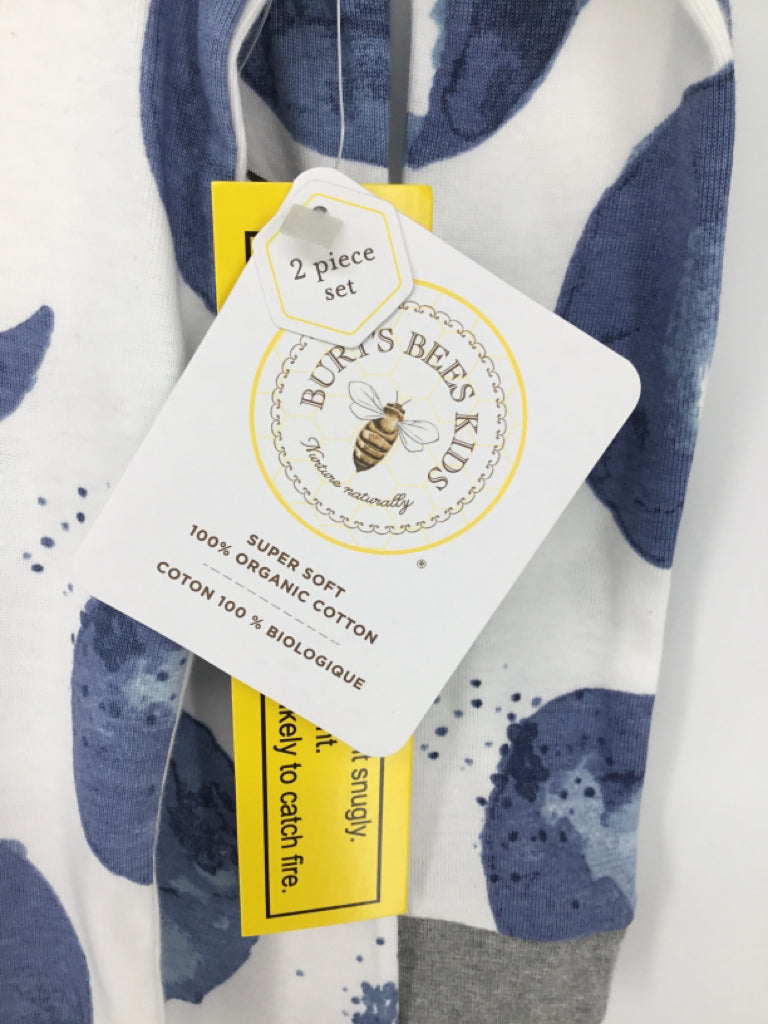 Burt's Bees Baby Child Size 4 Blue Print Pajamas - boys