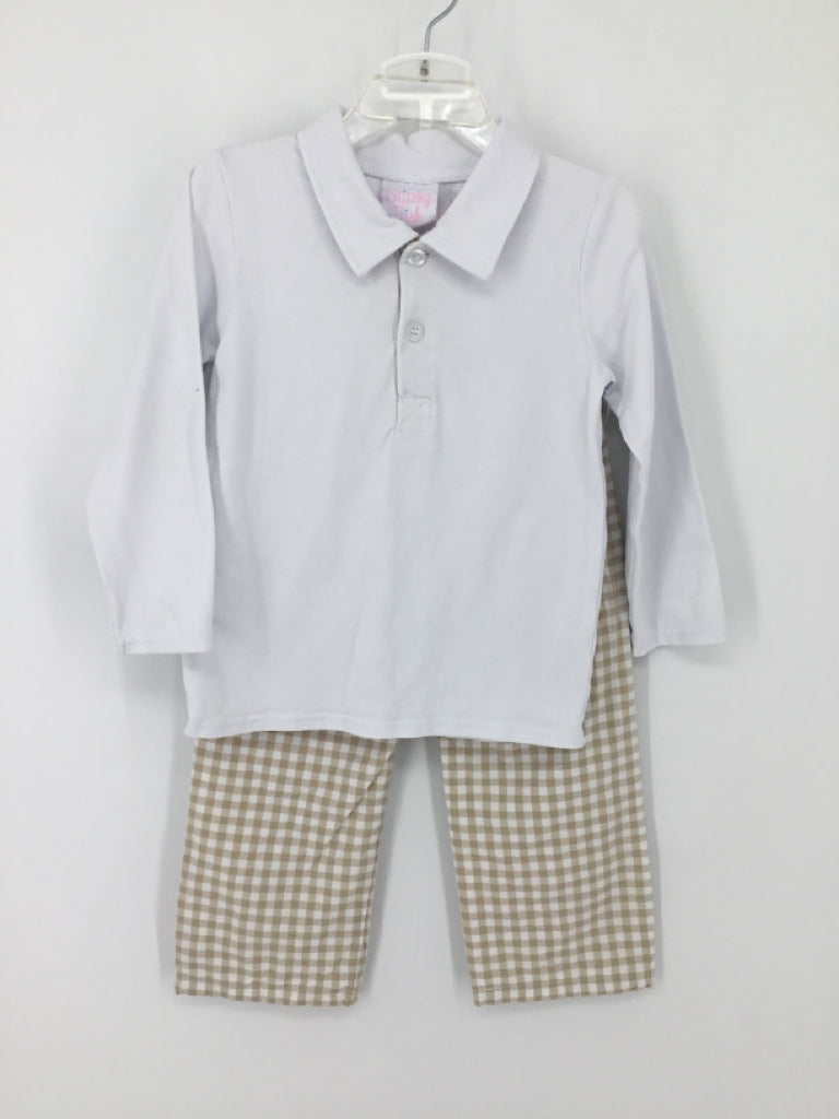 Stitchy Fish Child Size 3 Tan Solid Outfit - boys