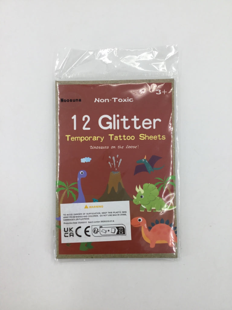 12 Glitter Temporary Tattoo Sheets
