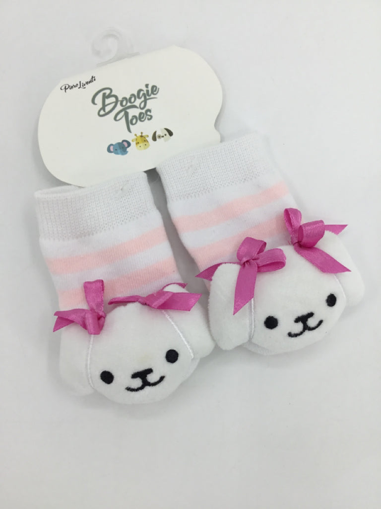 Boogie Toes Child Size 0-12 Months Pink Rattle Socks - girls