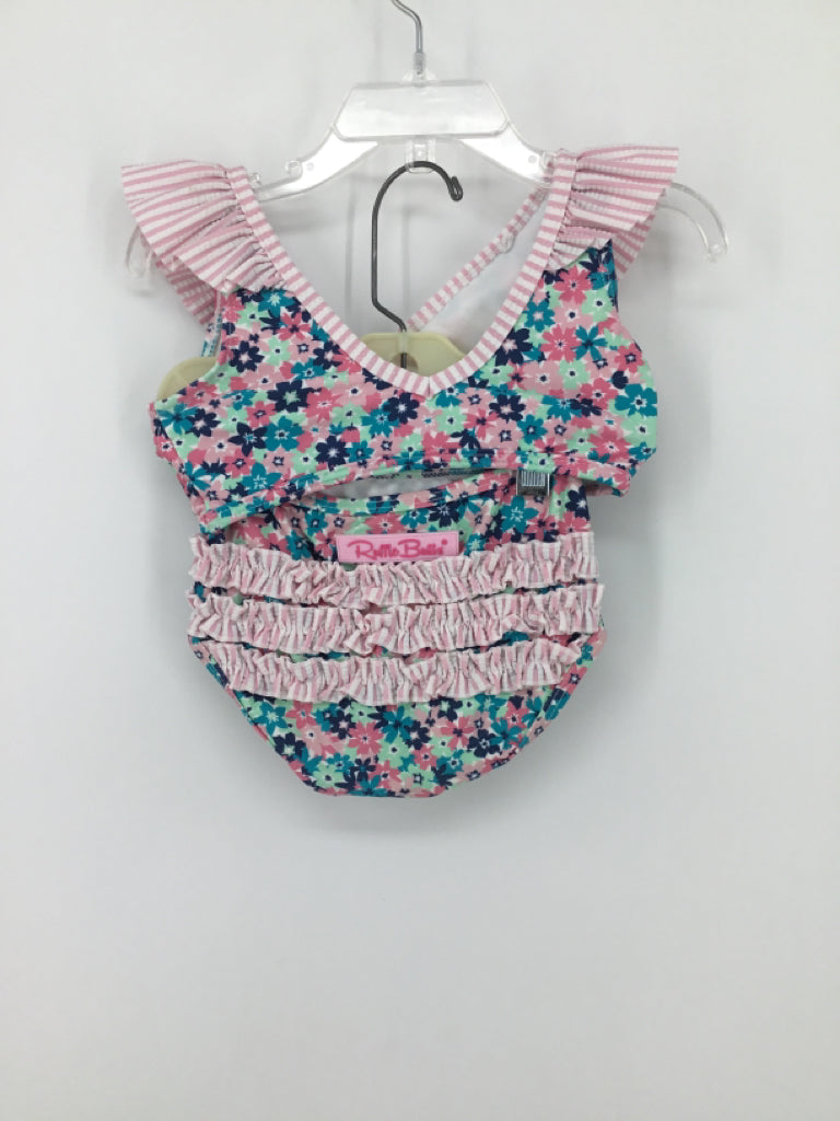 Ruffle Butts Child Size 18-24 Months Pink Swimwear - girls