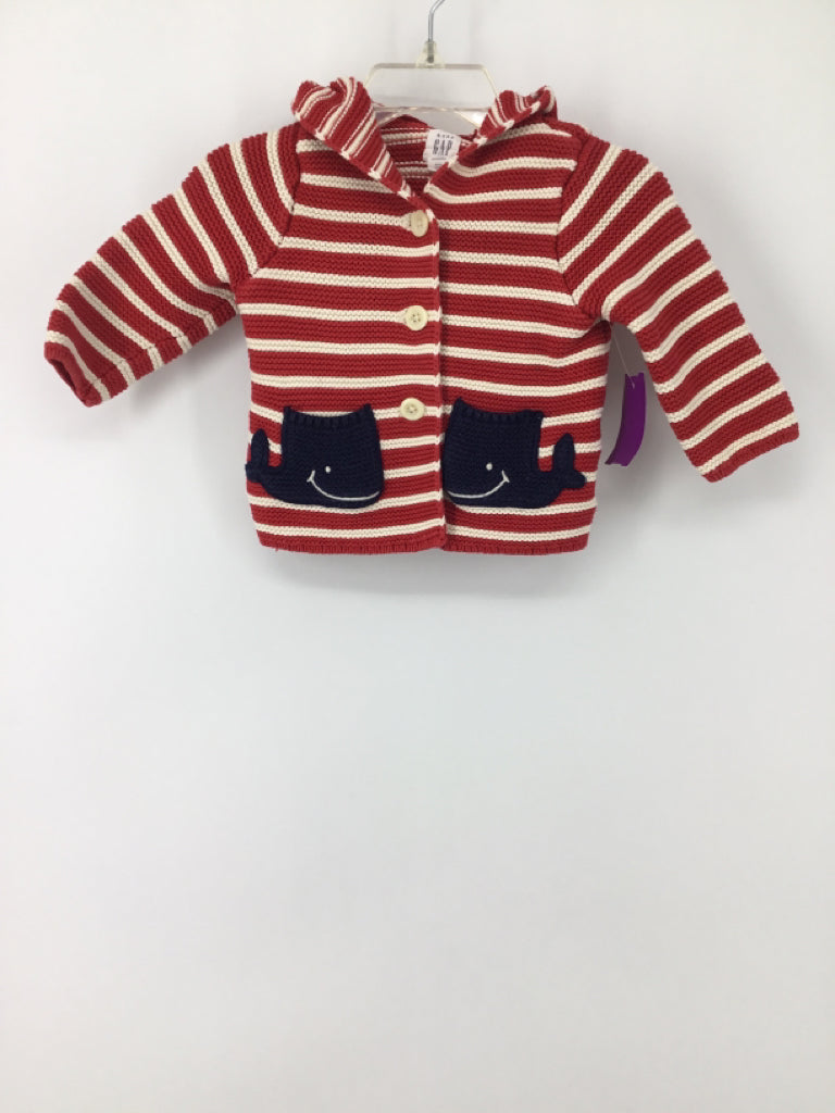 Baby Gap Child Size 3-6 Months Red Stripe Sweater - boys