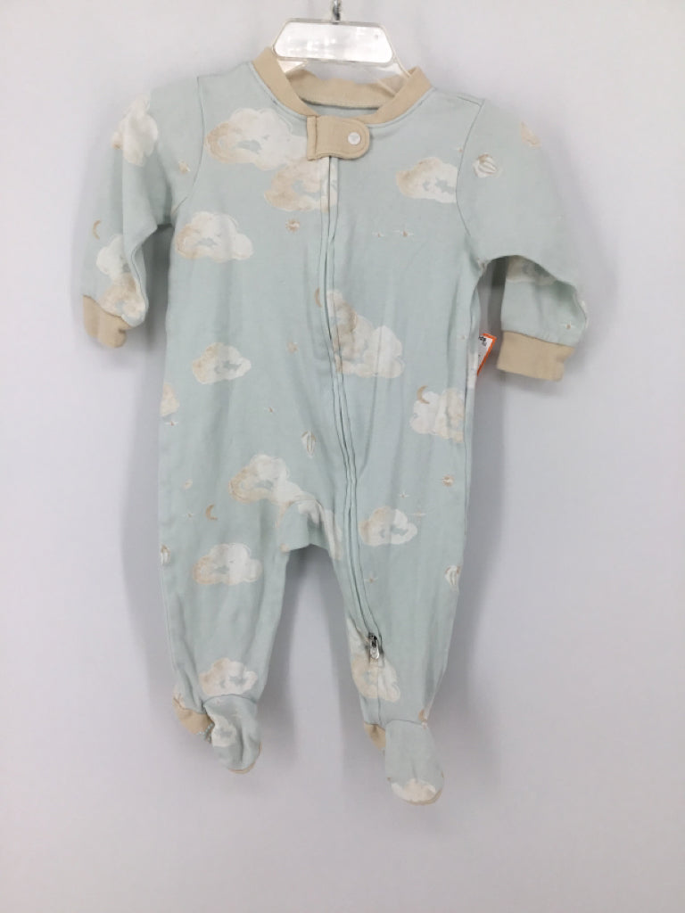 Burt's Bees Baby Child Size 3-6 Months Blue Sleepers
