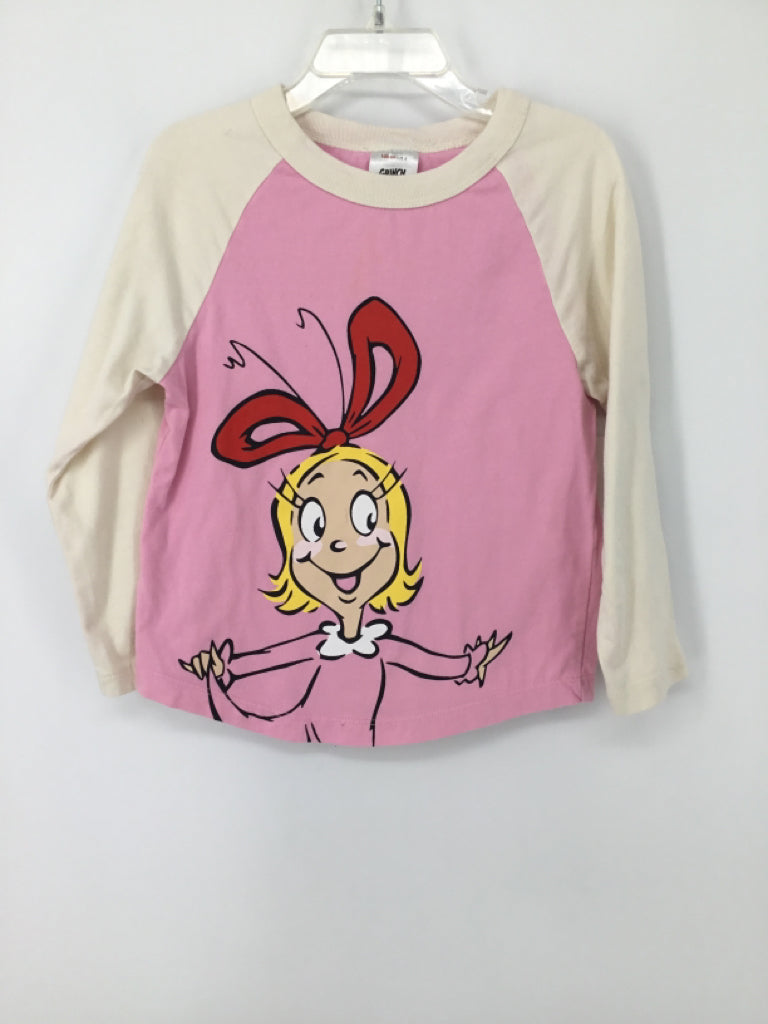 Hanna Andersson + Grinch Child Size 4 Pink Christmas T-Shirt