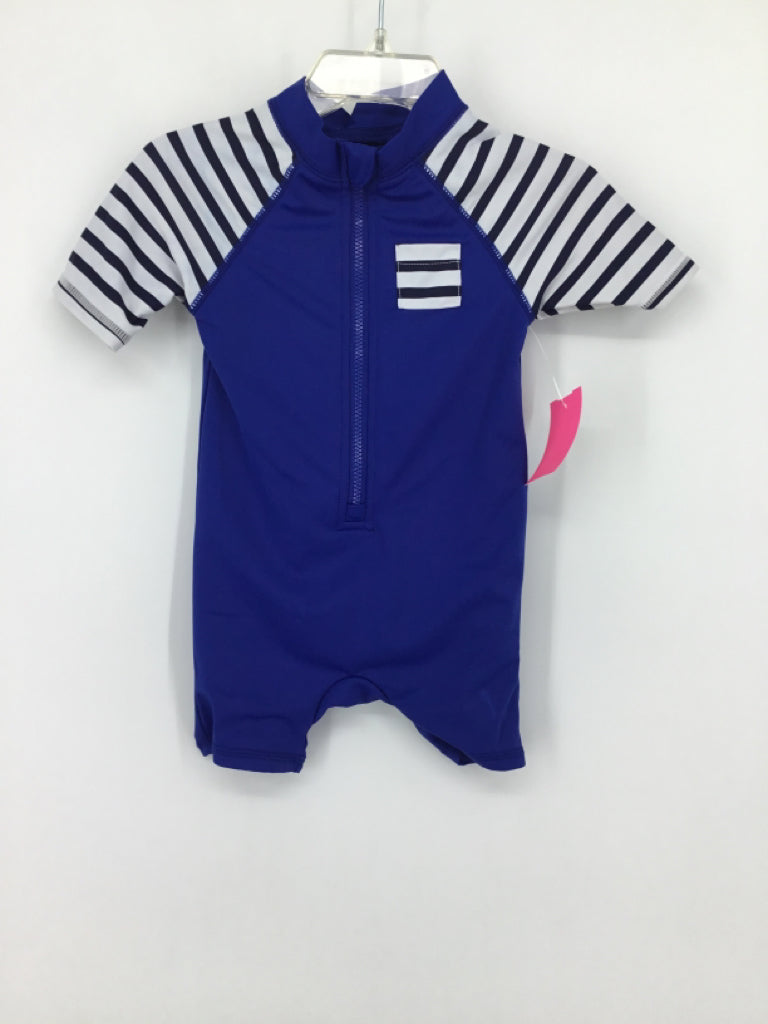 Janie and Jack Child Size 6-12 Months Blue Solid Swimwear - boys