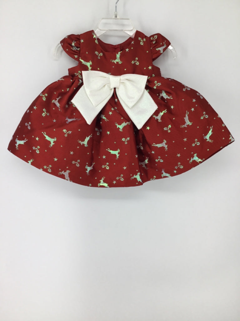 Bonnie Baby Child Size 3-6 Months Red Christmas Dress