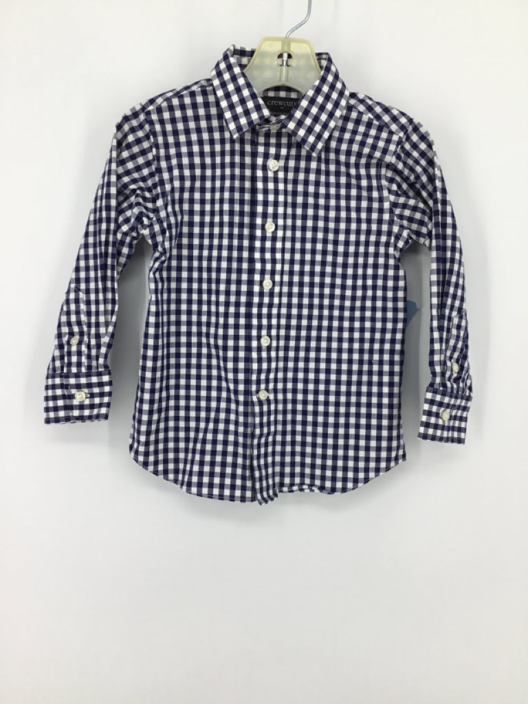 Crewcuts Child Size 2 Navy Gingham Shirt - boys