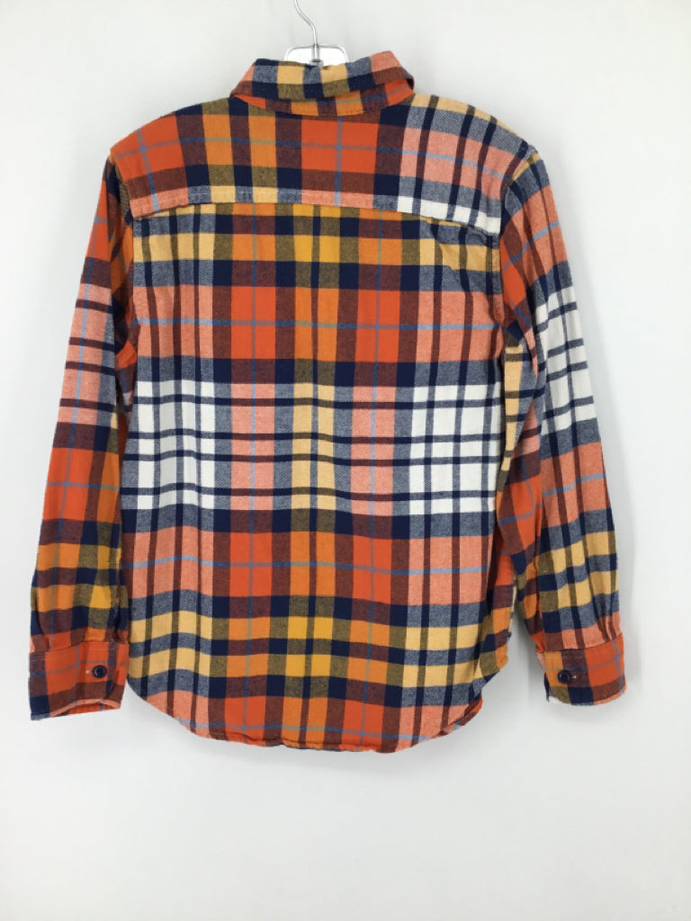 Gap Kids Child Size 10 Orange Plaid Shirt - boys