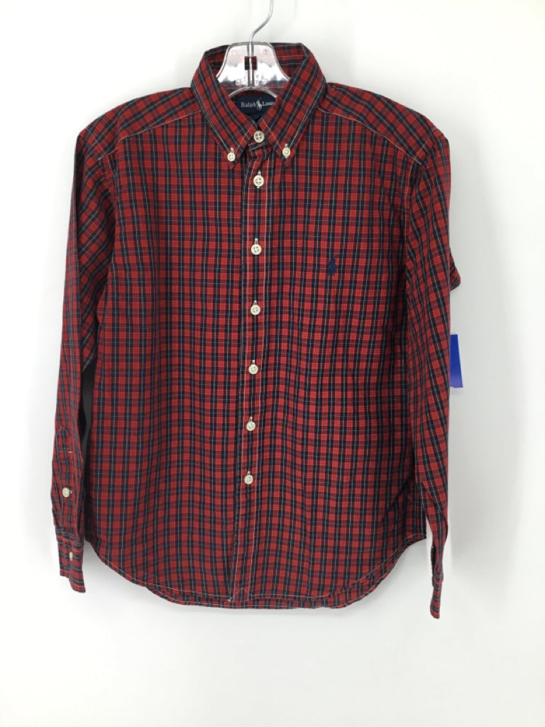 Ralph Lauren Child Size 8 Red Plaid Shirt - boys