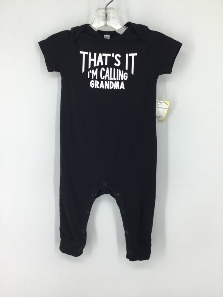 okie dokie Child Size 9 Months Black screen printed Outfit - boys