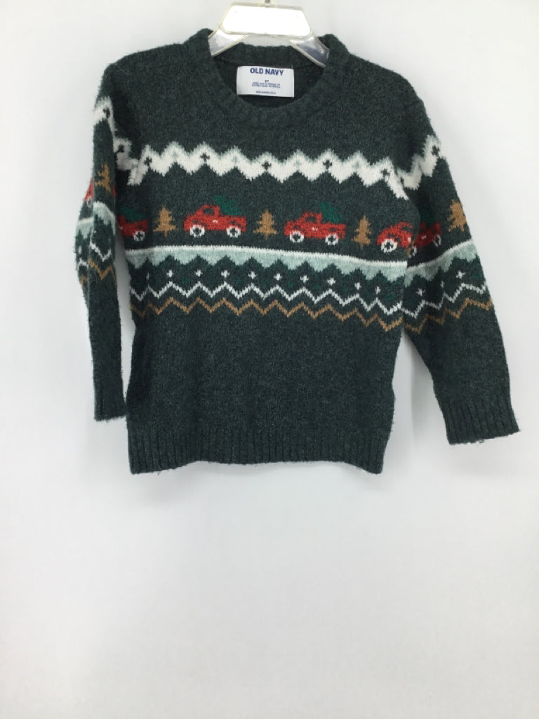 Old Navy Child Size 3 Green Christmas Sweater