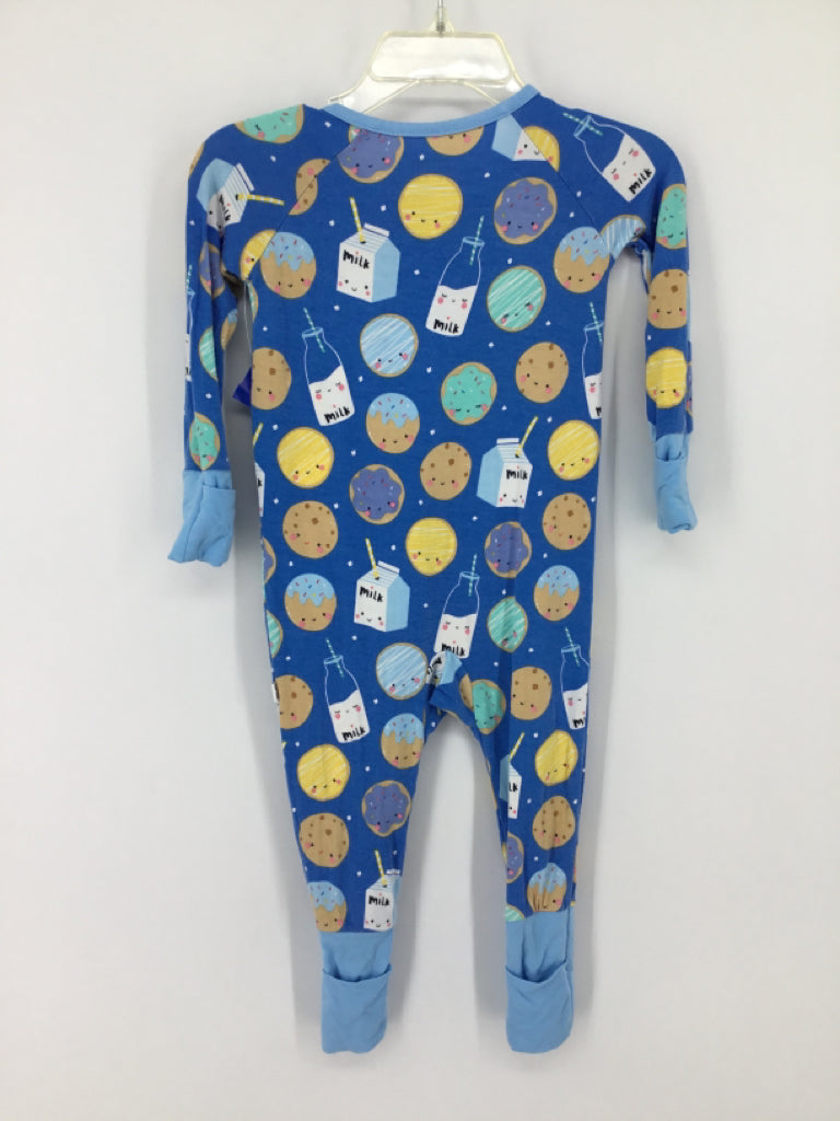 Little Sleepies Child Size 3-6 Months Blue Print Pajamas - boys