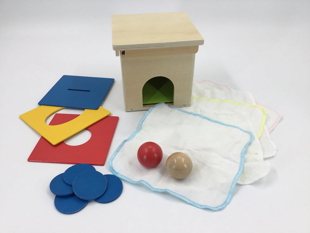 Wooden Montessori-style Object Permanence Box with Tray