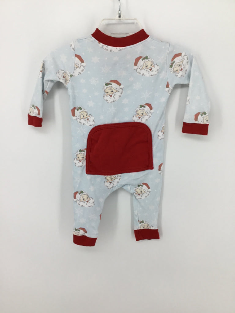 Smockingbird Child Size 3 Months Blue Christmas Pajamas