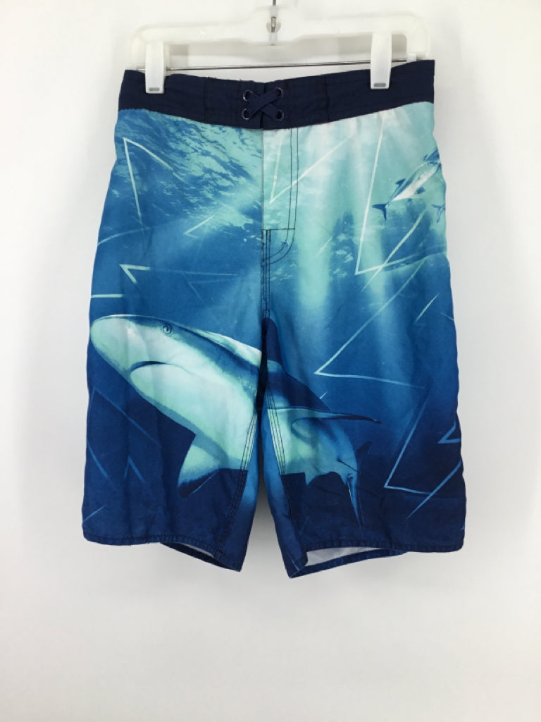 Arizona Child Size 10 Blue Print Swimwear - boys