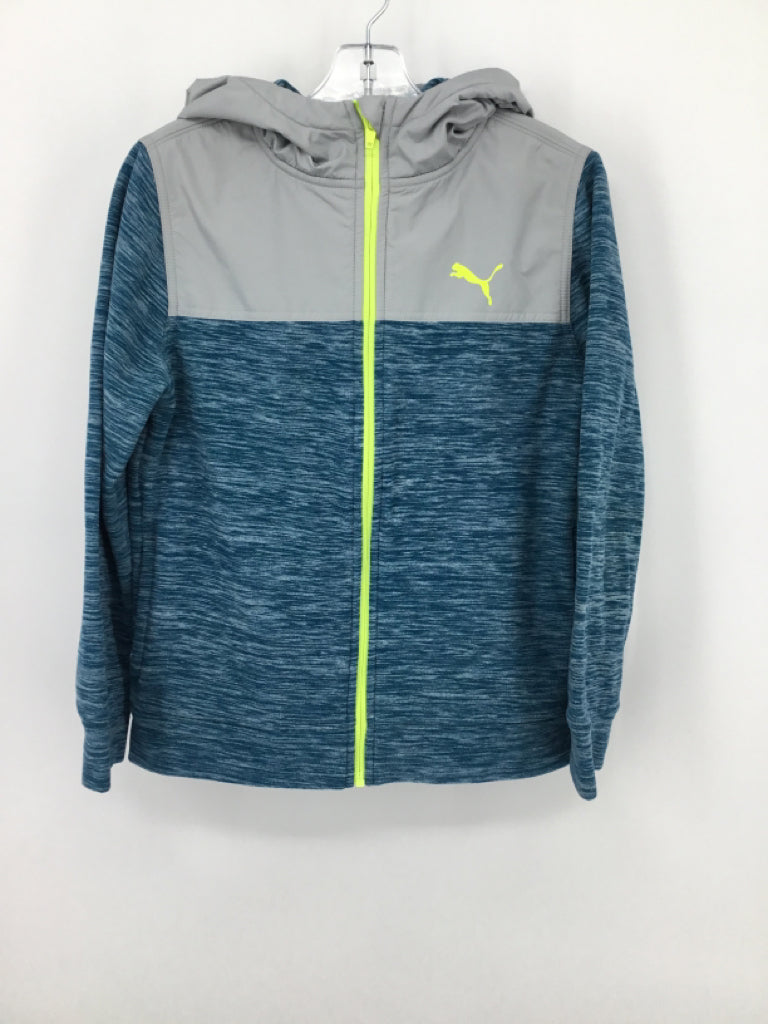 Puma Child Size 7 Blue Marbled Hoodie - boys