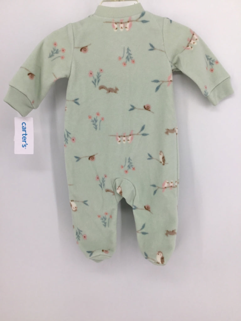 Carter's Child Size 3 Months Green Sleepers