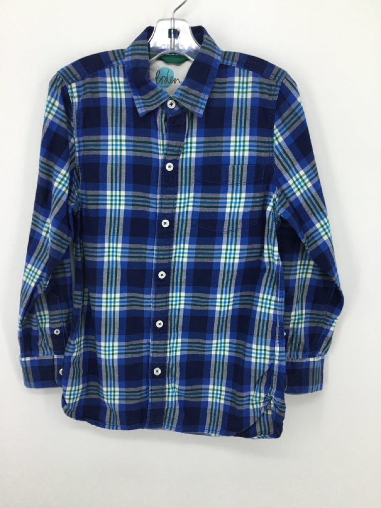 Boden Child Size 9 Blue Plaid Shirt - boys