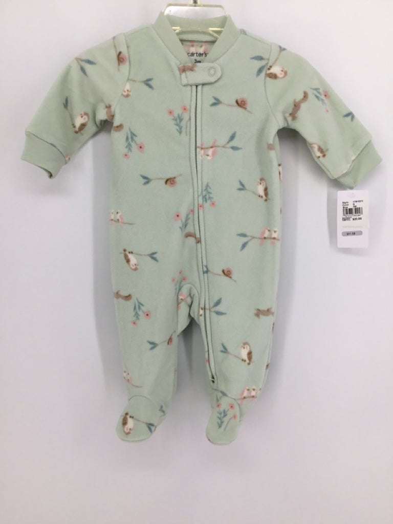 Carter's Child Size 3 Months Green Sleepers