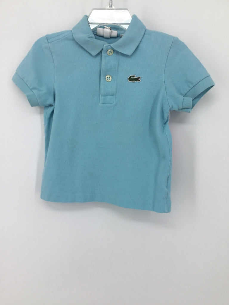 Lacoste Child Size 2 Blue Solid Shirt - boys