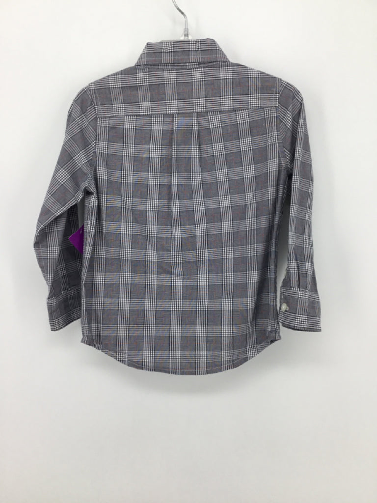 Janie and Jack Child Size 2 Gray Plaid Shirt - boys