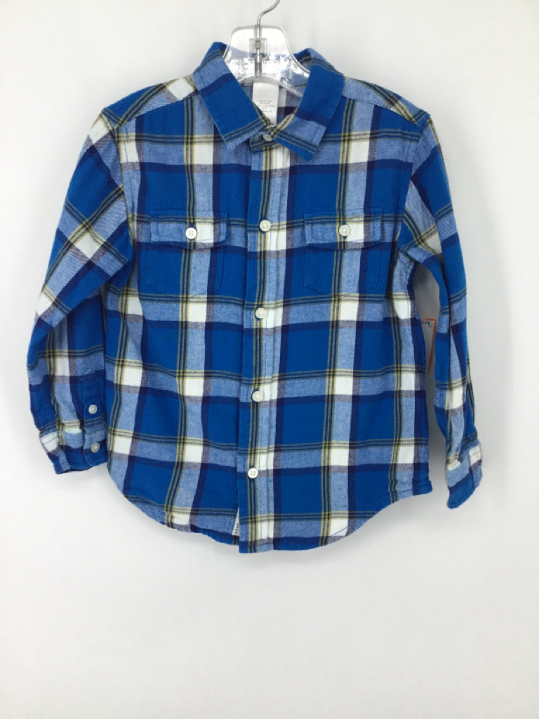 Janie and Jack Child Size 3 Blue Plaid Shirt - boys