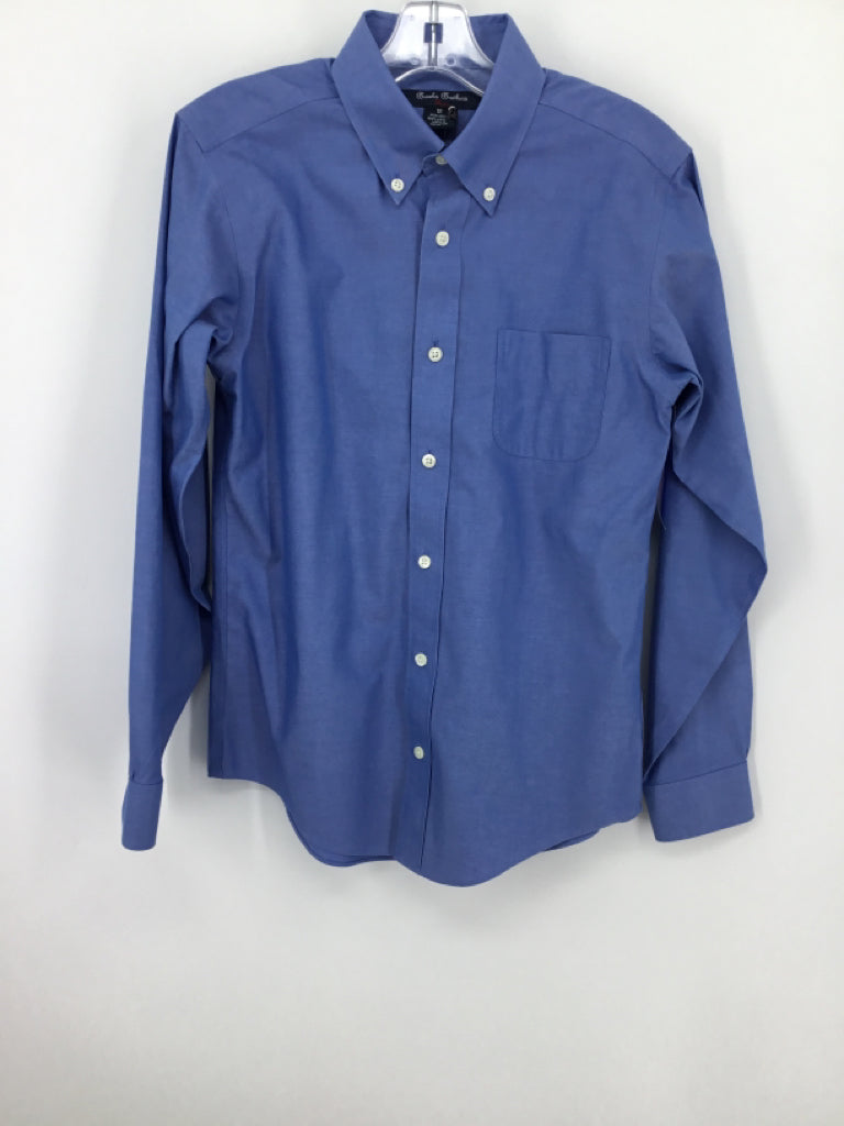 Brooks Brothers Child Size 12 Blue Solid Shirt - boys