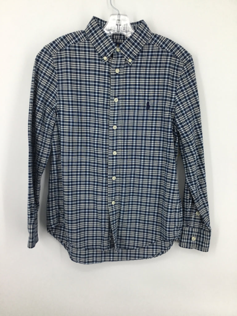 Ralph Lauren Child Size 10 Blue Plaid Shirt - boys