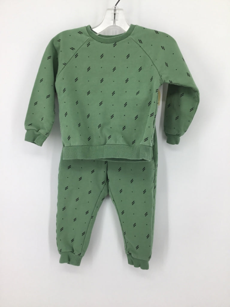 Miles the Label Child Size 24 Months Green Print Outfit - boys