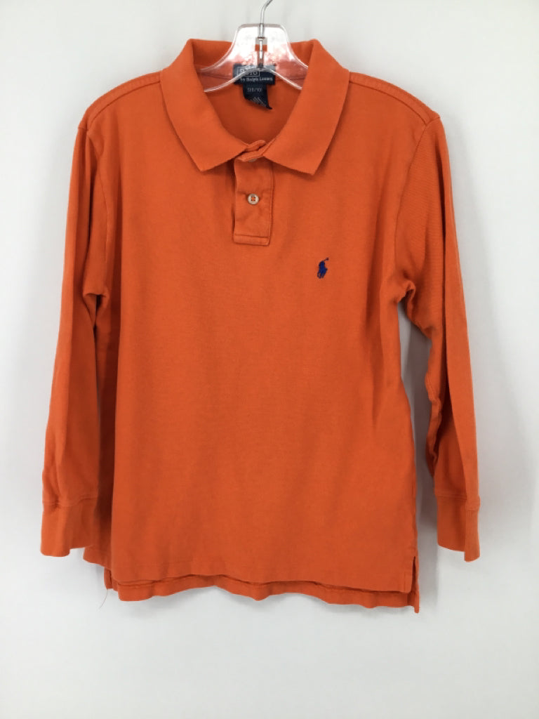 Ralph Lauren Child Size 8 Orange Solid Shirt - boys
