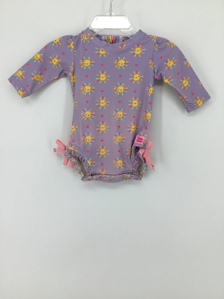 Ruffle Butts Child Size 0-3 Months Purple Swimwear - girls