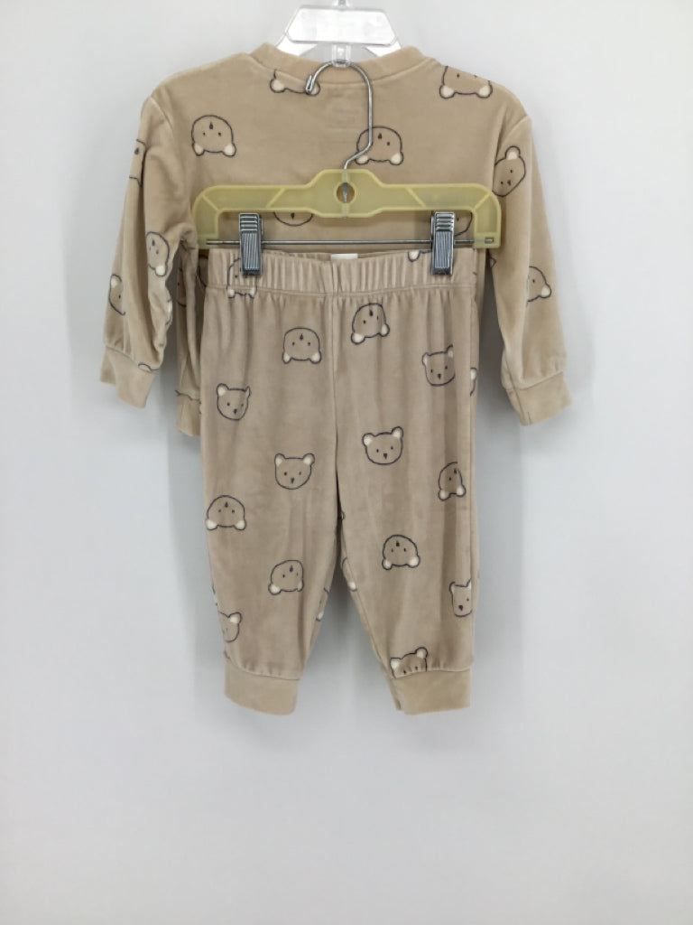 Carter's Child Size 12 Months Tan Print Outfit - boys