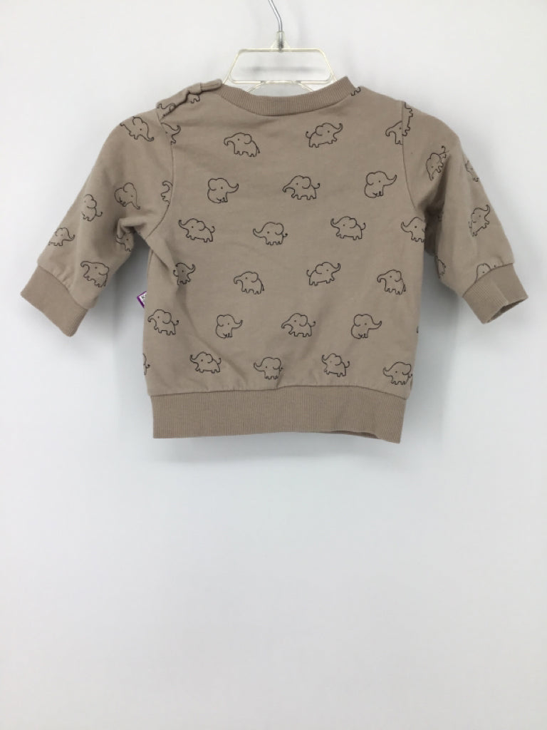 H & M Child Size 3 Months Tan Elephant Sweatshirt - boys