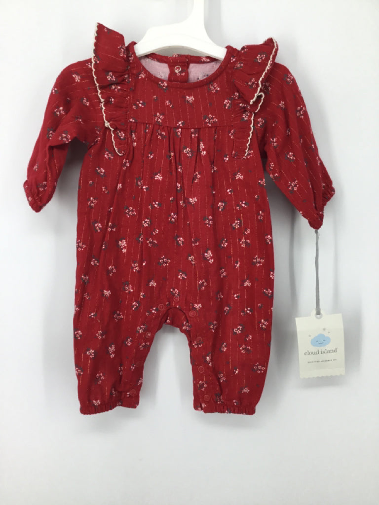 cloud island Child Size Newborn Red Outfit - girls