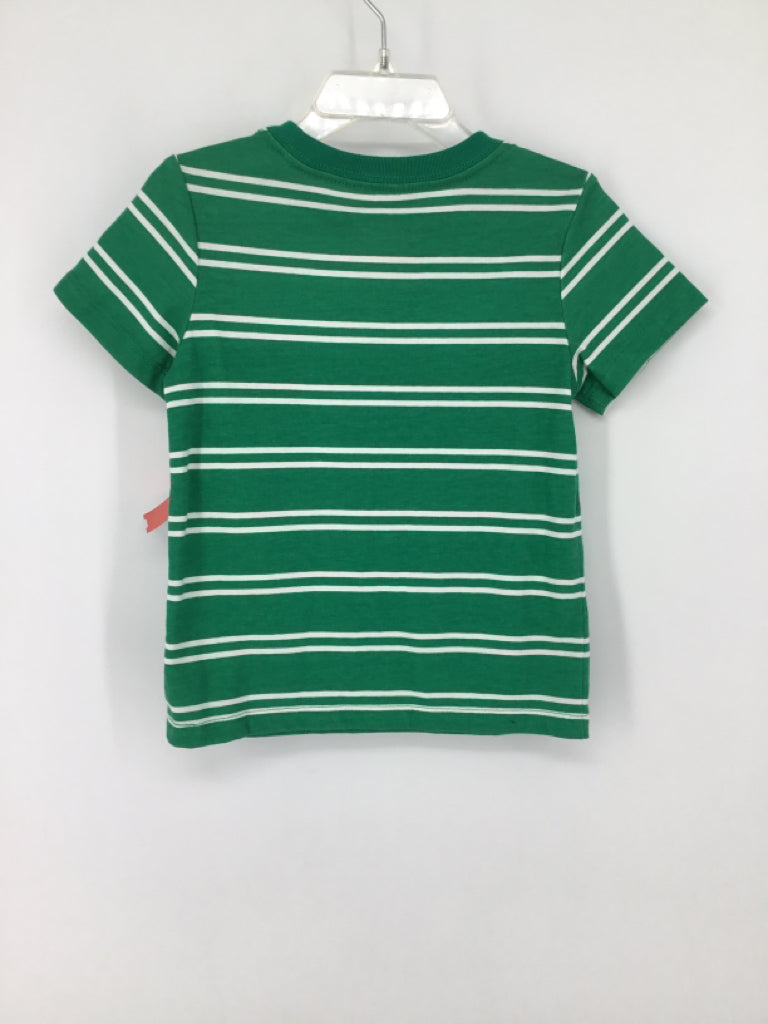Cat & Jack Child Size 2 Slim Green Stripe T-shirt - boys