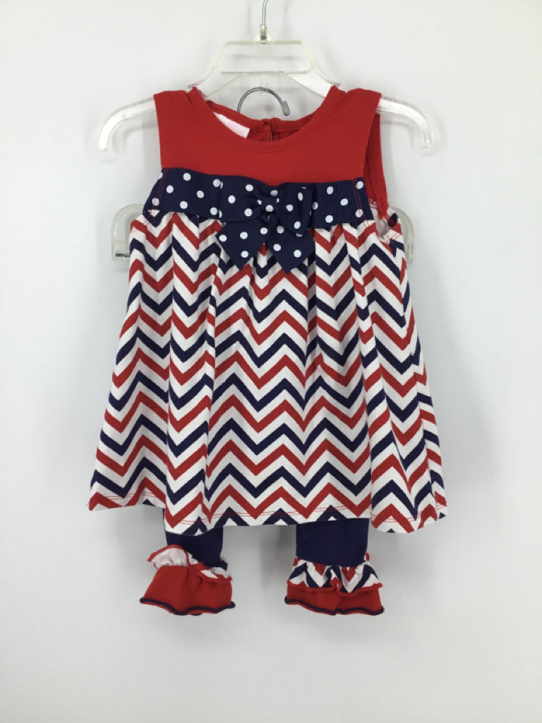 Bonnie Baby Child Size 18 Months Red Stars & Stripes Outfit