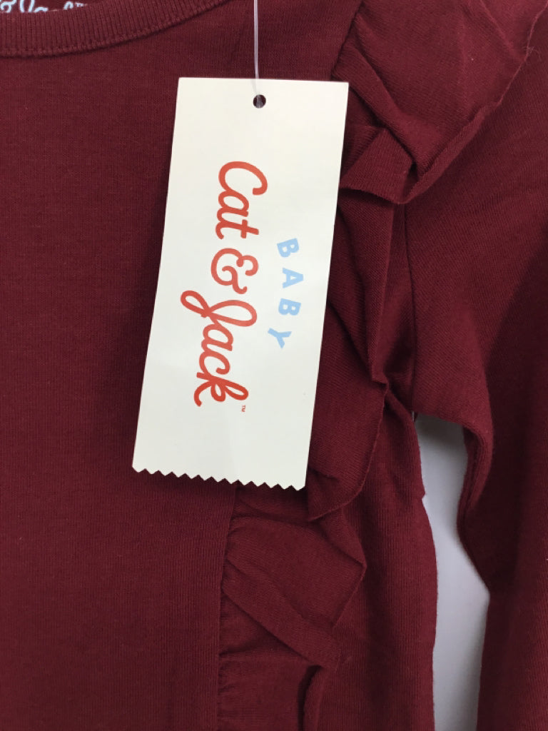 Cat & Jack Child Size 24 Months Burgundy Onesie