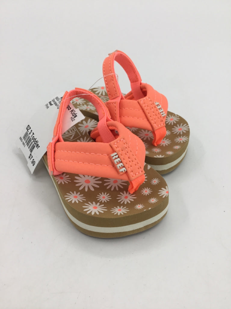 Reef Child Size 3 Toddler Pink Sandals/Flip Flops