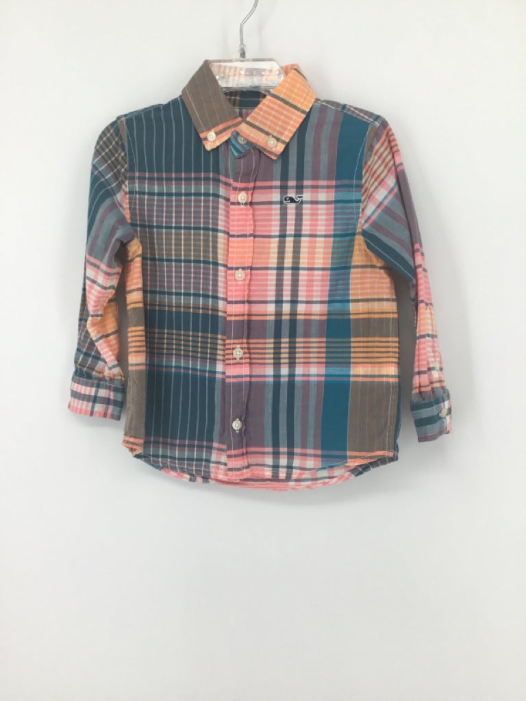 vineyard vines Child Size 2 Multi-Color Plaid Shirt - boys