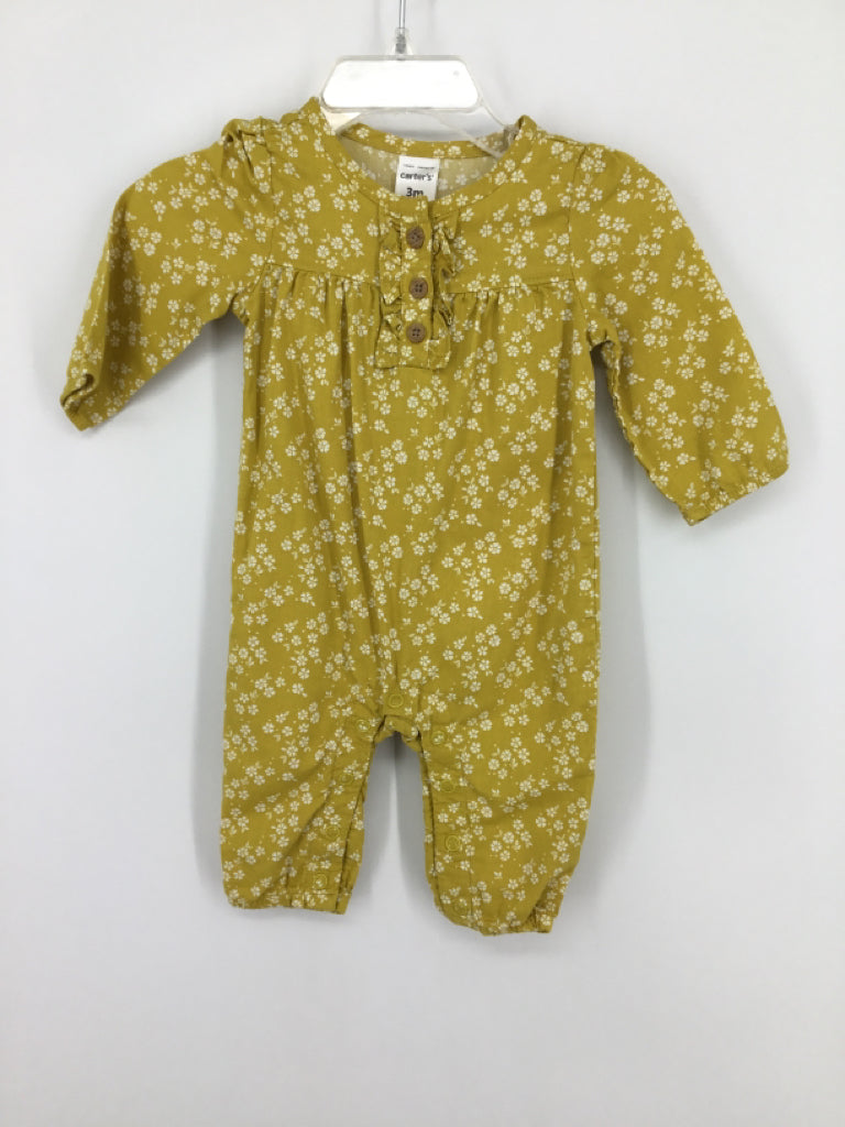 Carter's Child Size 3 Months Yellow Outfit - girls