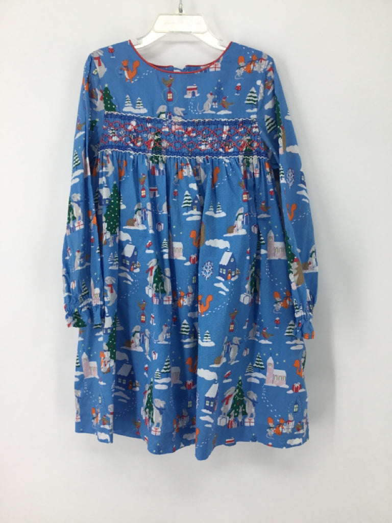 Mini Boden Child Size 6 Blue Christmas Dress