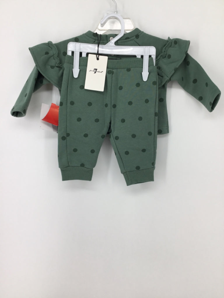 7 for all Mankind Child Size 0-3 Months Green Outfit - girls
