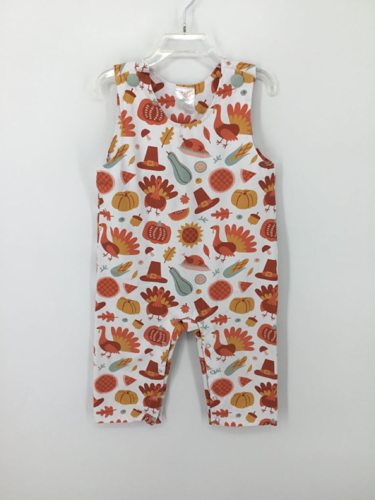 Stitchy Fish Child Size 24 Months Orange Thanksgiving Outfit
