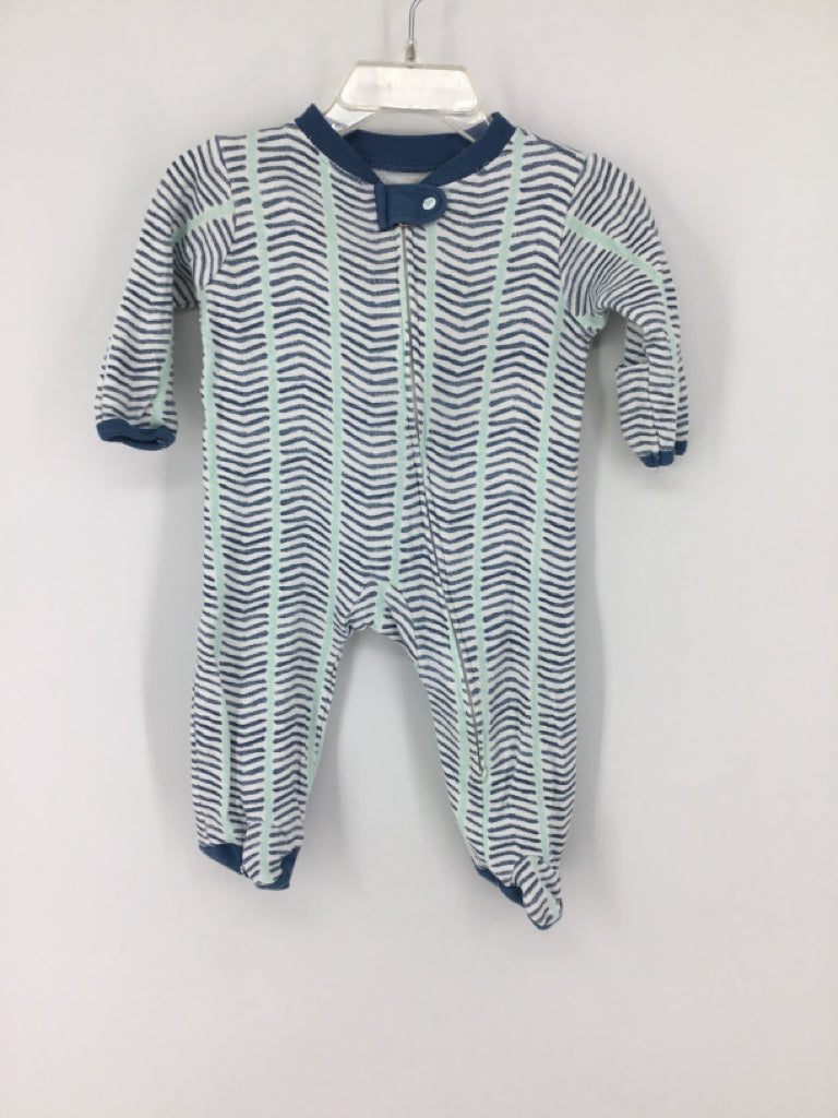 Burt's Bees Baby Child Size 0-3 Months Blue Sleepers
